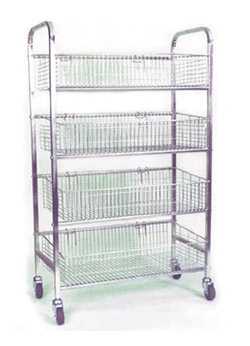 4 tier chromed bready trolley